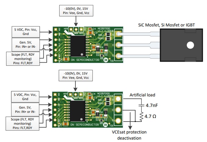 Schéma du circuit d'application - onsemi Carte fille d'application SECO-NCD57000-GEVB
